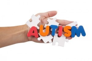 The Word Autism On Blank Puzzle Pieces